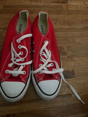 Converse Low Top Canvas Sneakers - Red & White